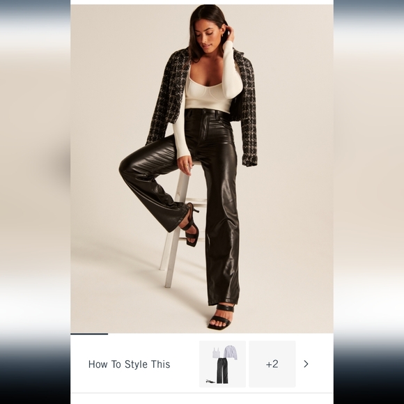 Abercrombie & Fitch Pants - Abercrombie 90s straight leather pants